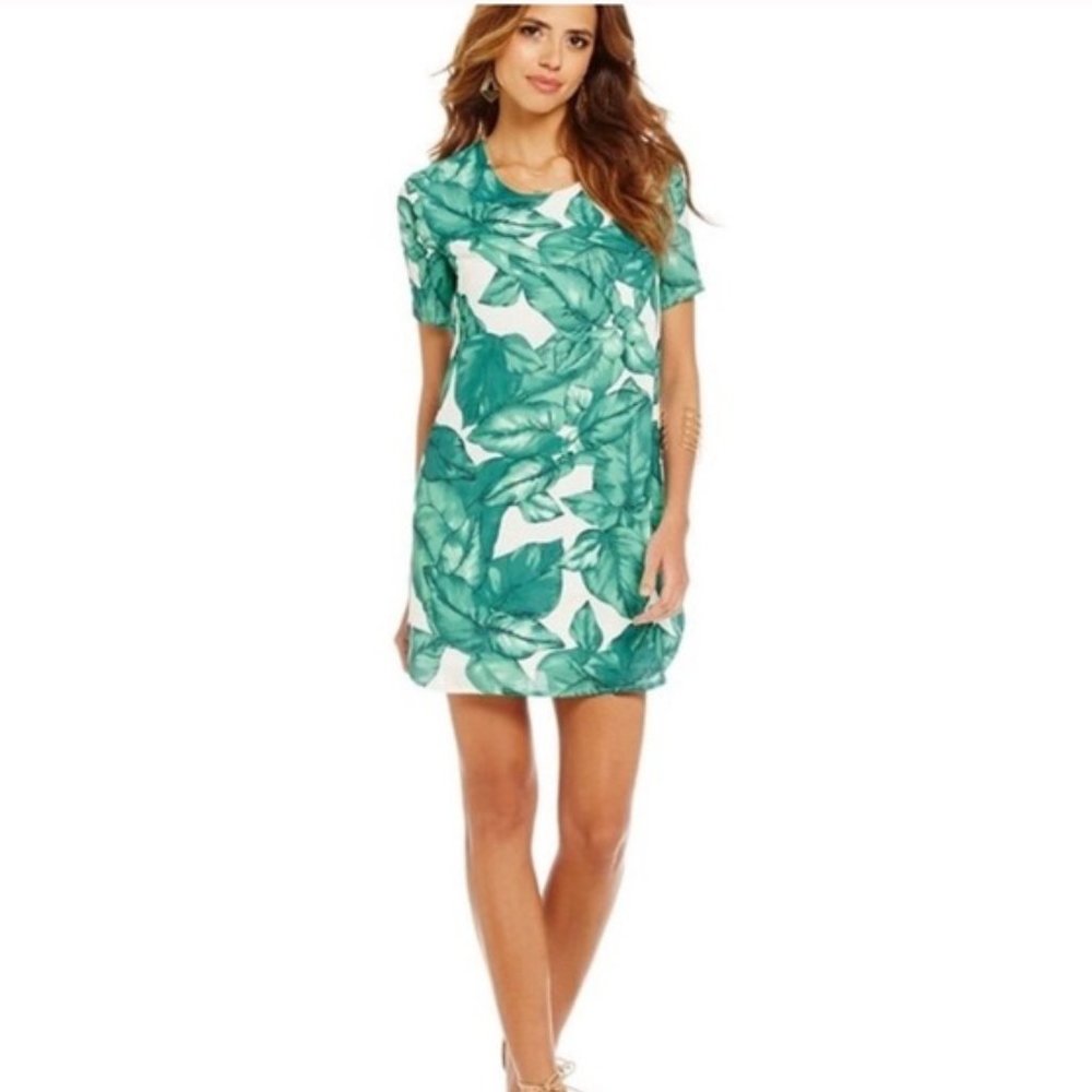 Gianni Bini Amanda Palm Print Shift Dress
